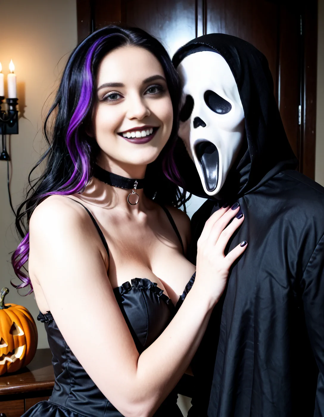 Sophia in a Scream-inspired gothic look